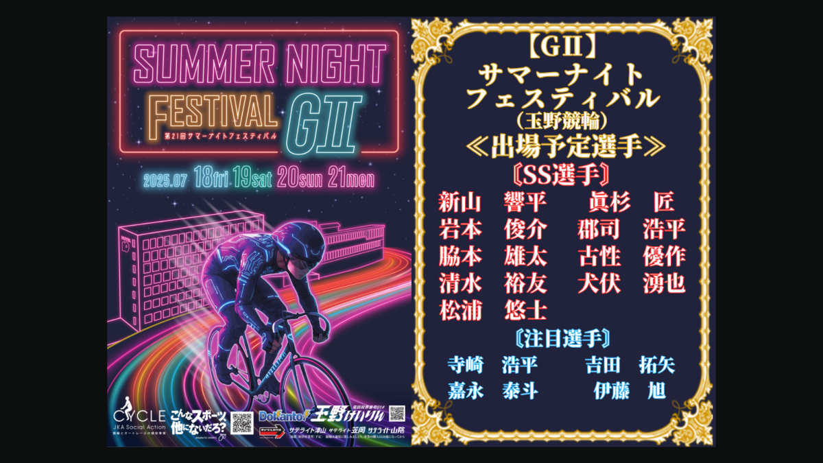 玉野競輪【GⅡ】サマーナイトフェスティバル